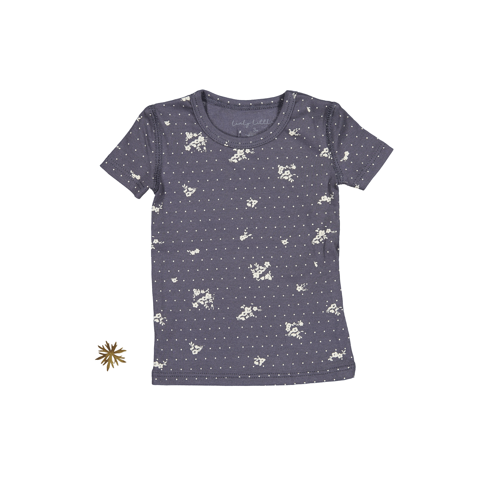 The Printed Short Sleeve Tee - Steel Floral