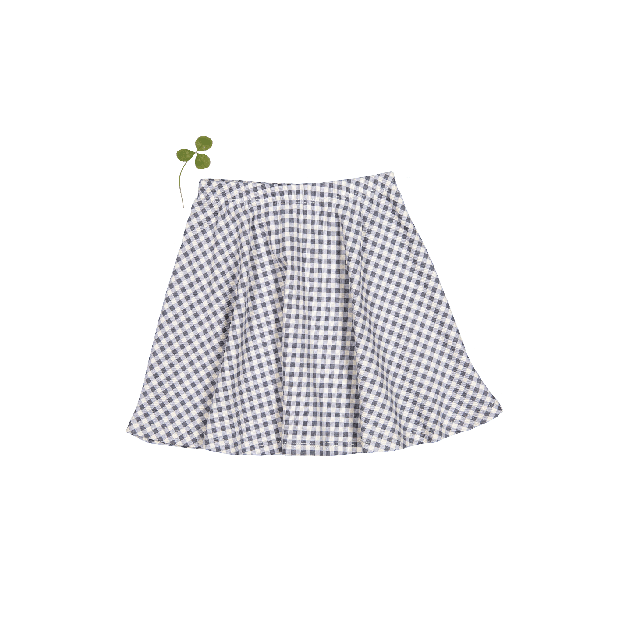 The Printed Skirt - Steel Gingham