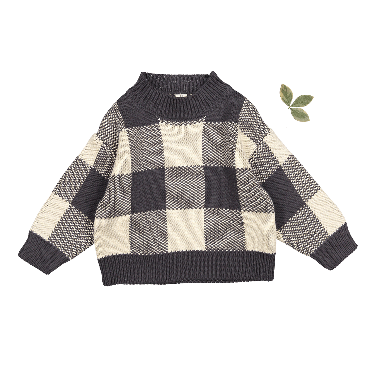 The Gingham Knit Sweater - Steel