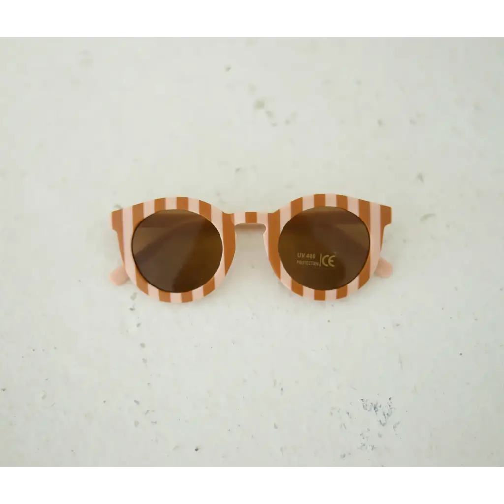 Striped Baby Sunnies for Kids | White/Brown
