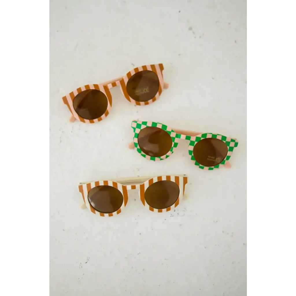 Striped Baby Sunnies for Kids | White/Brown
