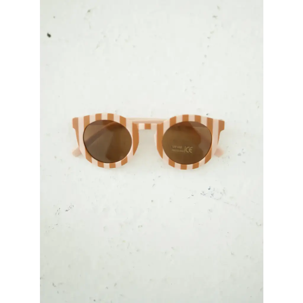 Striped Baby Sunnies for Kids | White/Brown