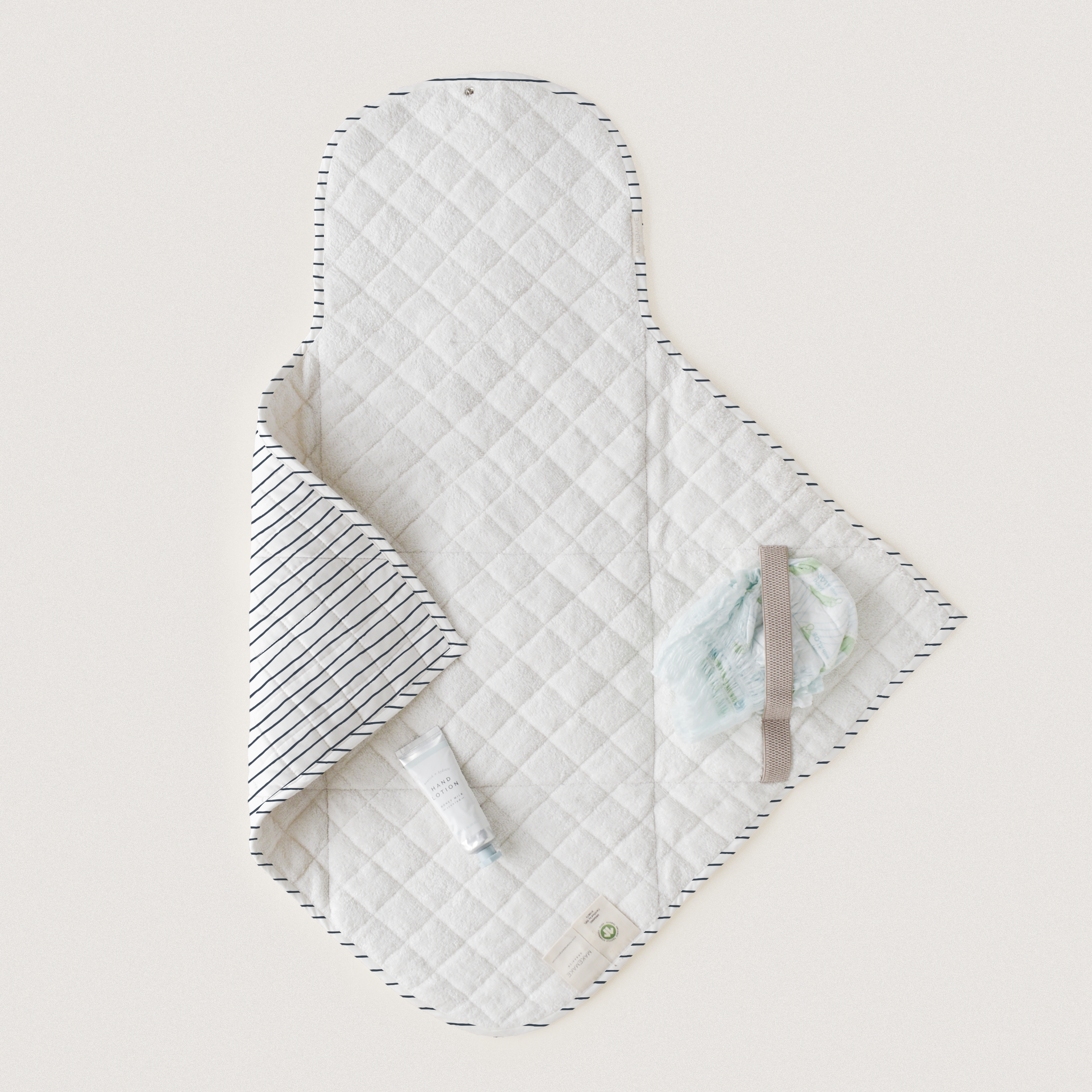 Organic Cotton Portable Changing Mat -Navy Stripes