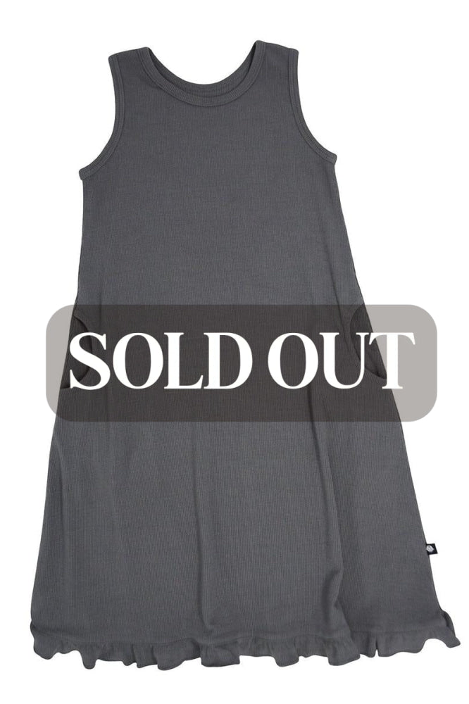Summer Boho Dress - Charcoal Ribbed