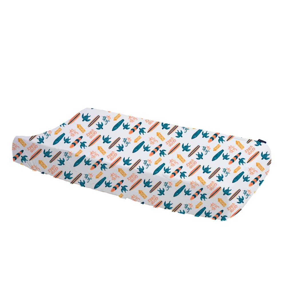 Surf Oh So Soft Muslin Changing Pad Cover Changing Pad Cover Bebe au Lait   