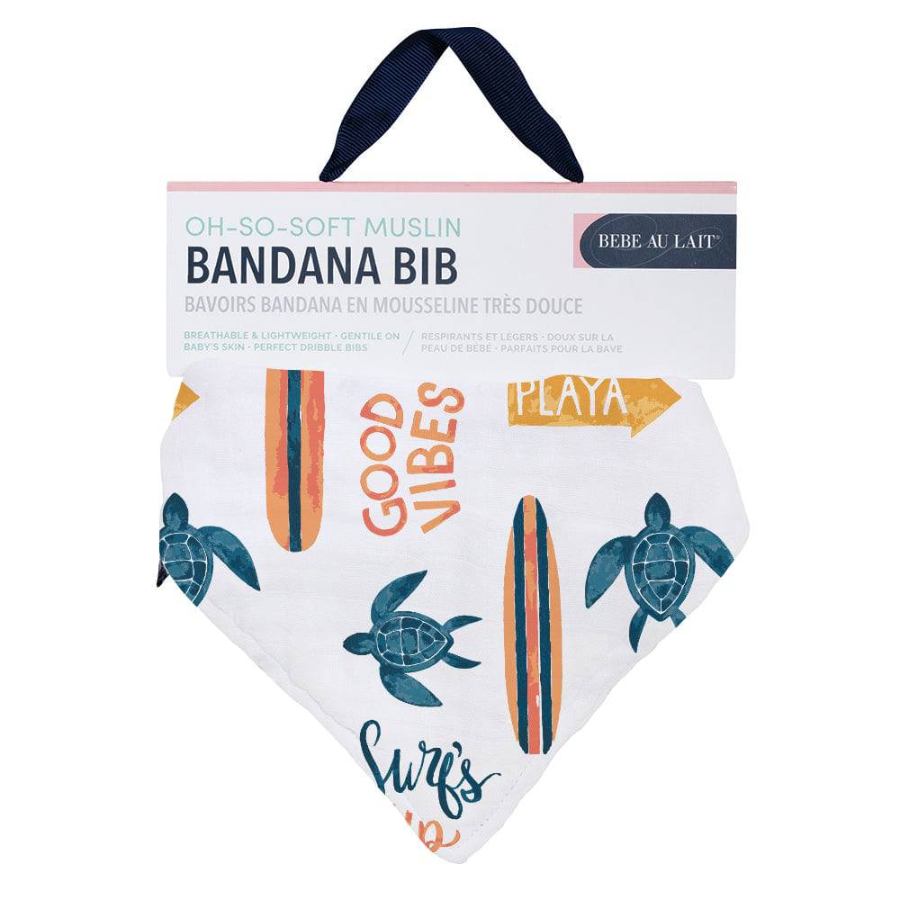 Surf Oh So Soft Muslin Bandana Bib Bib Bebe au Lait   