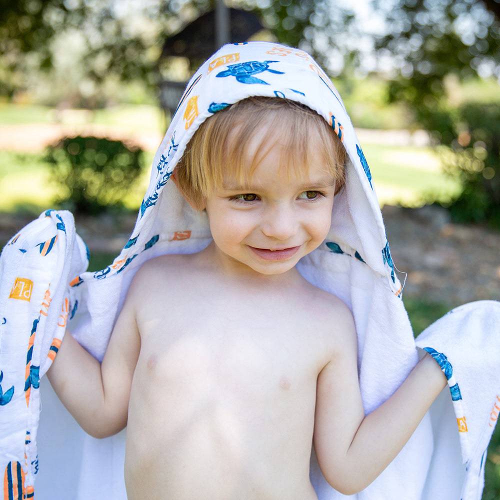 Surf Toddler Hooded Towel Hooded Toddler Towel Bebe au Lait   