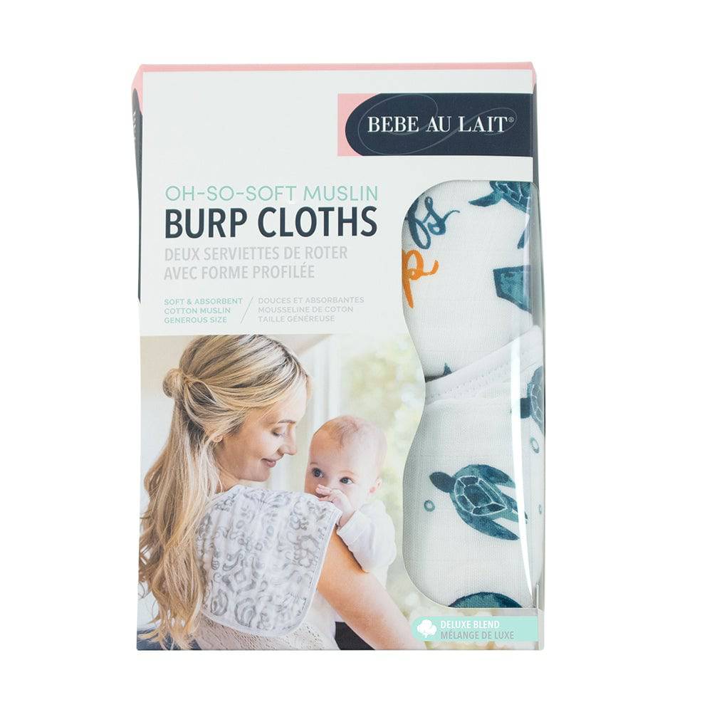 Surf + Sea Turtles Oh So Soft Muslin Burp Cloths Burp Cloths Bebe au Lait   