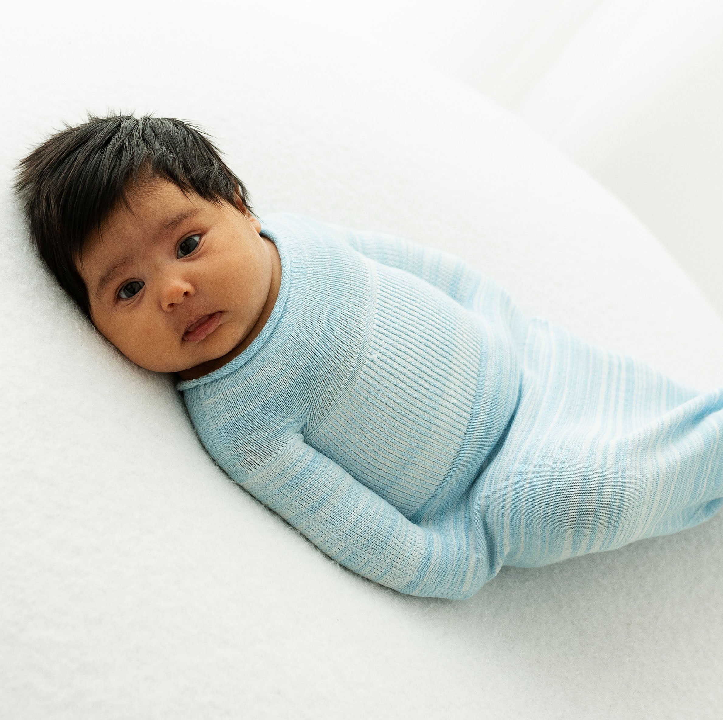 swaddelini baby sleep sack in blue