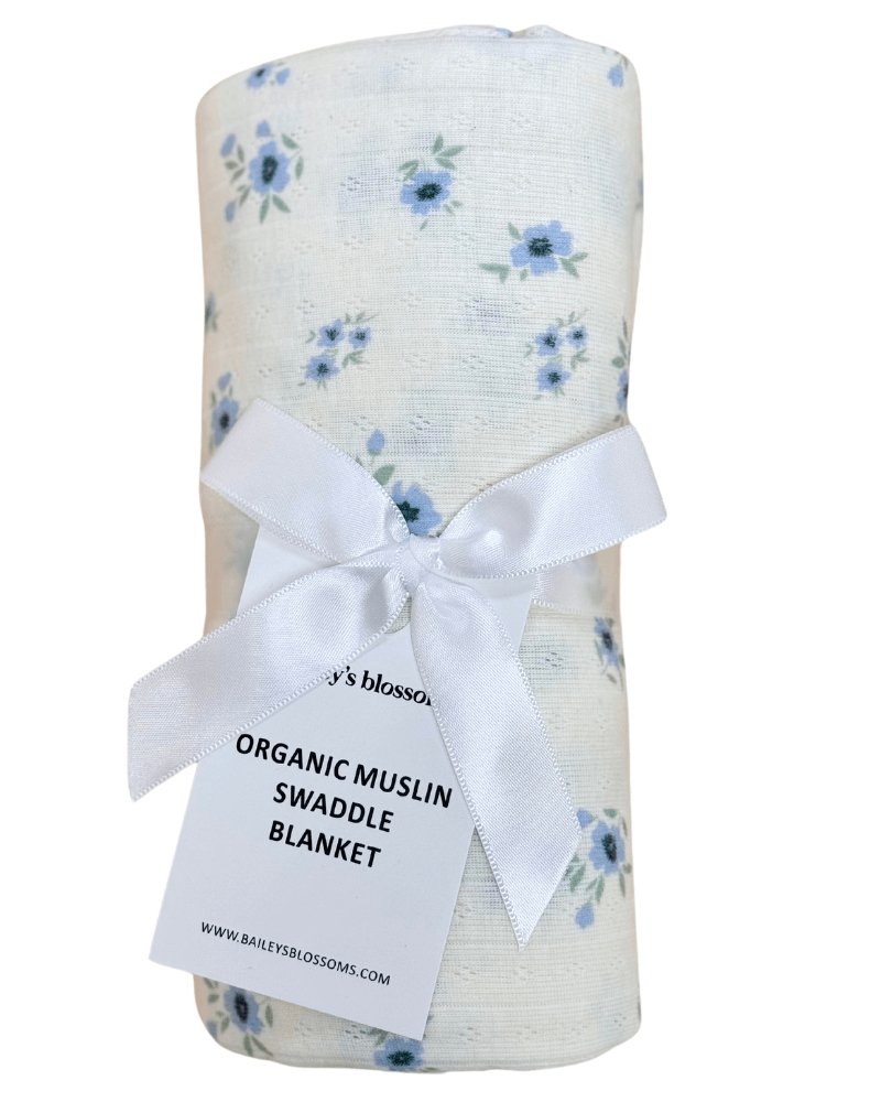 Swaddle Blanket - Blue Floral