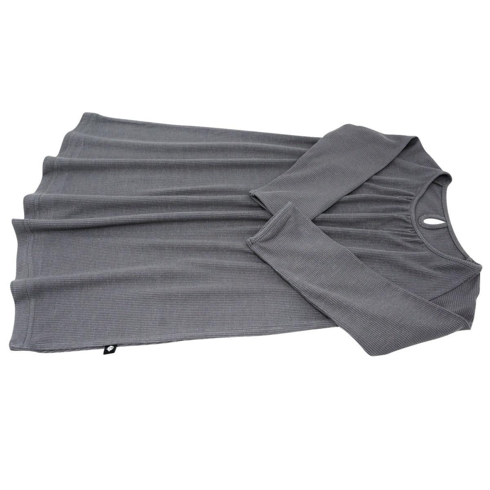 Sweetheart Dress - Charcoal Rib