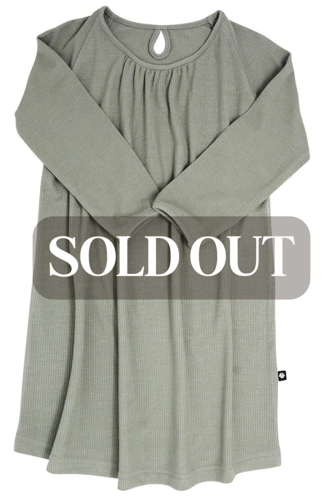 Sweetheart Dress - Olive Green Rib