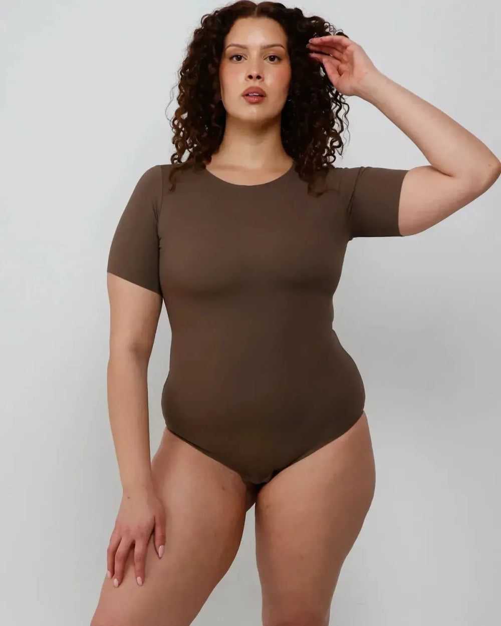 T-Shirt Bodysuit - Long - Mocha - FINAL SALE
