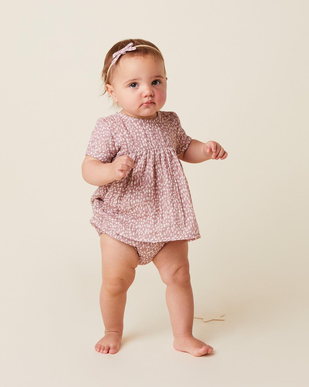 Mini Rosie Bow - Spots on Rose