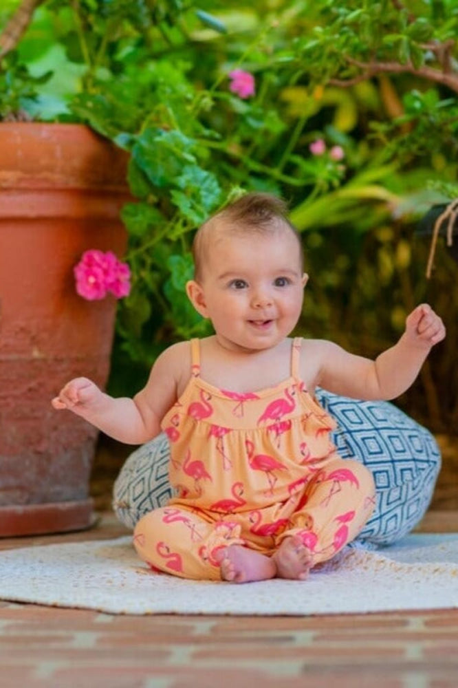 Tank Pant Romper - Flamingo Peach