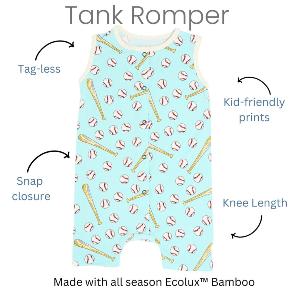 Tank Romper - Little Slugger Navy