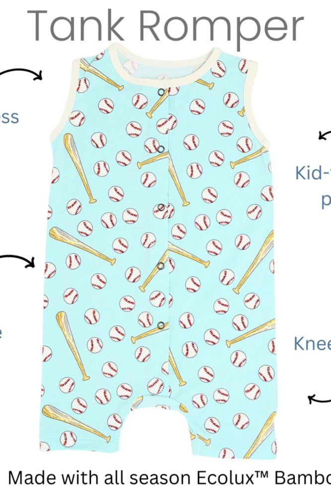 Tank Romper - Little Slugger Navy