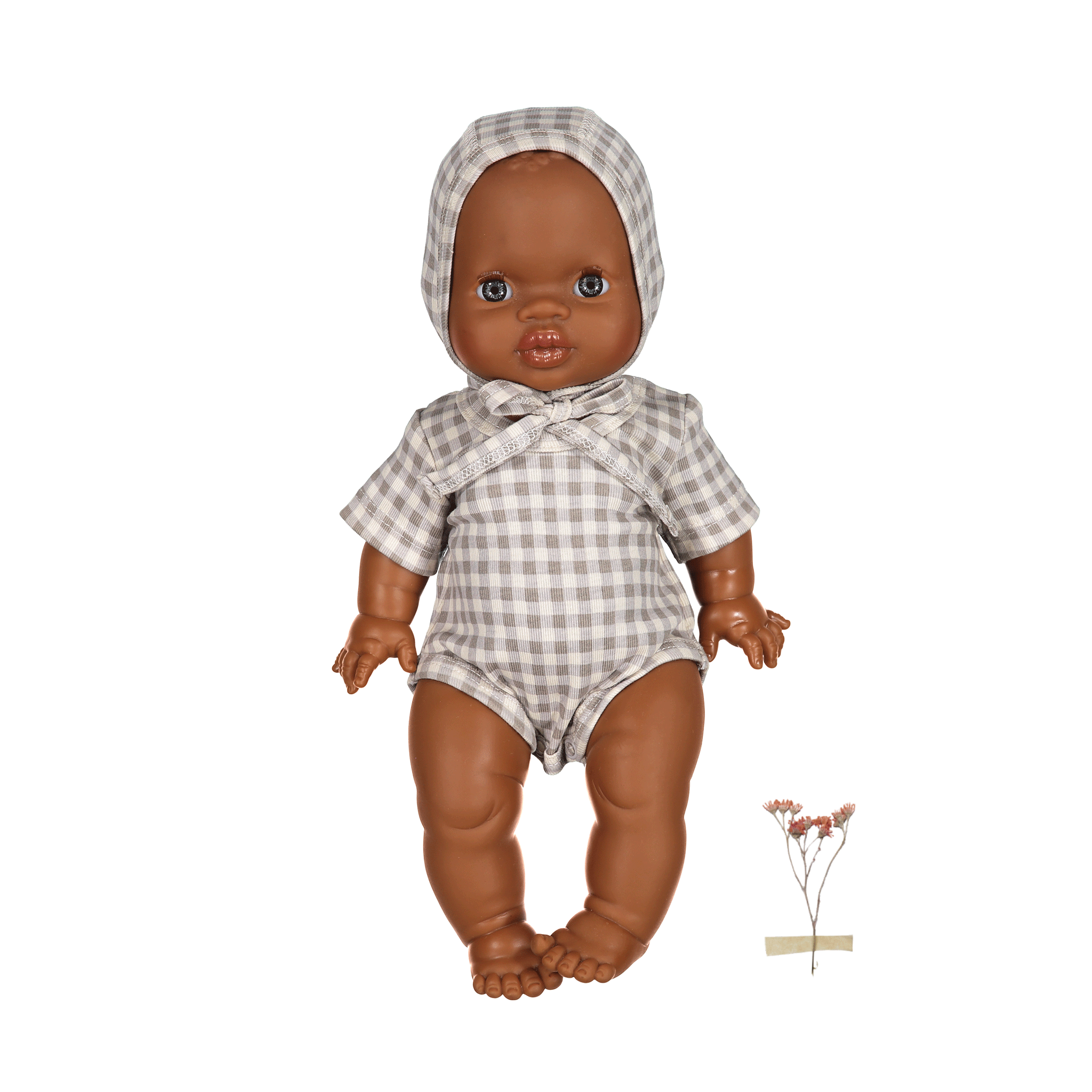 The Printed Doll Clothes - Taupe Gingham