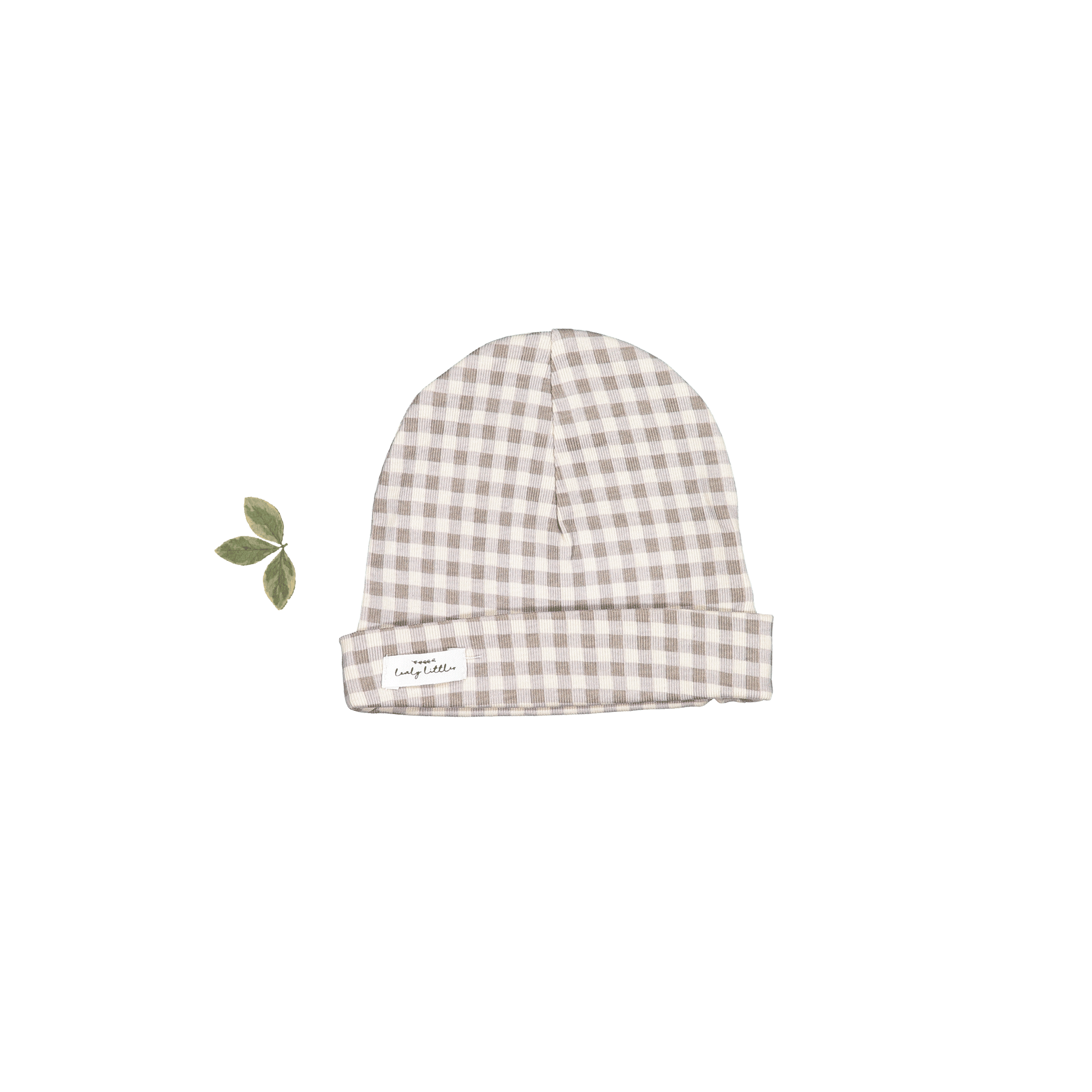 The Printed Hat - Taupe Gingham