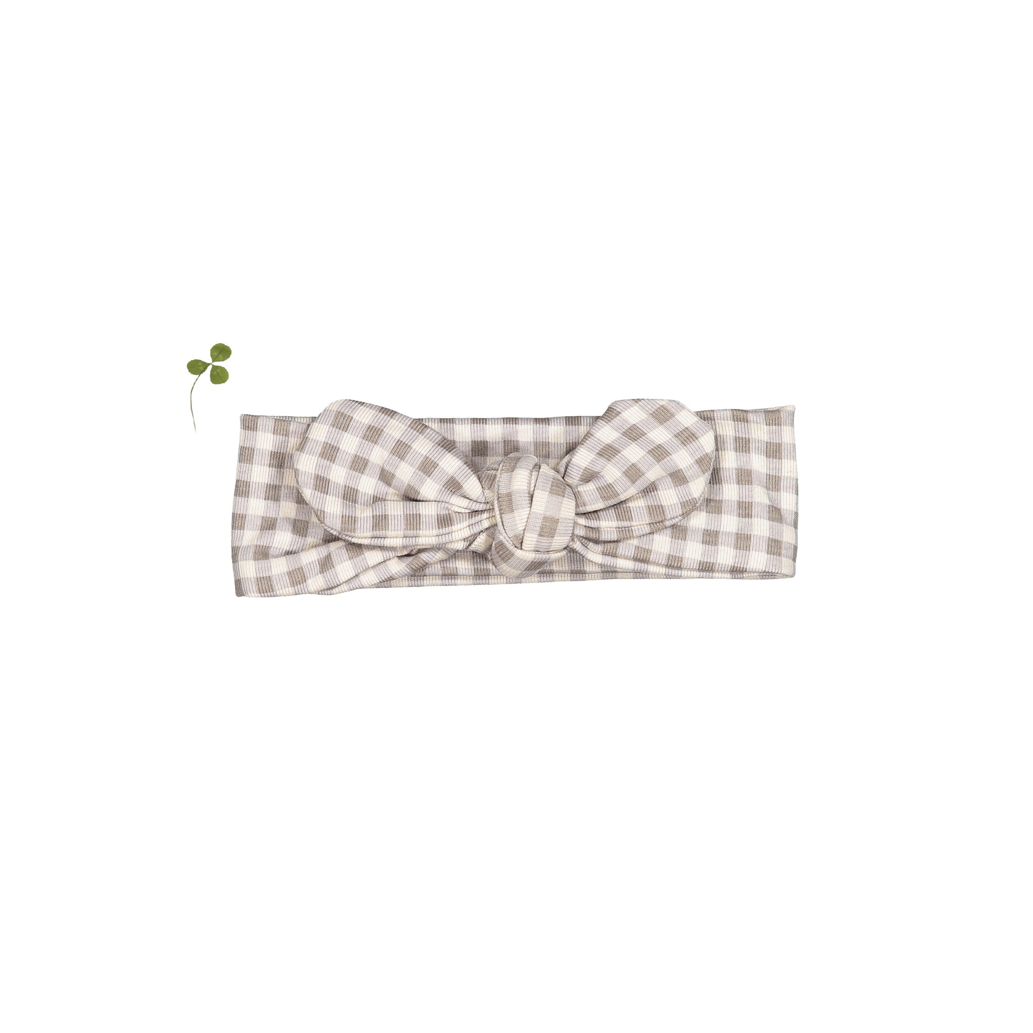 The Printed Headband  - Taupe Gingham