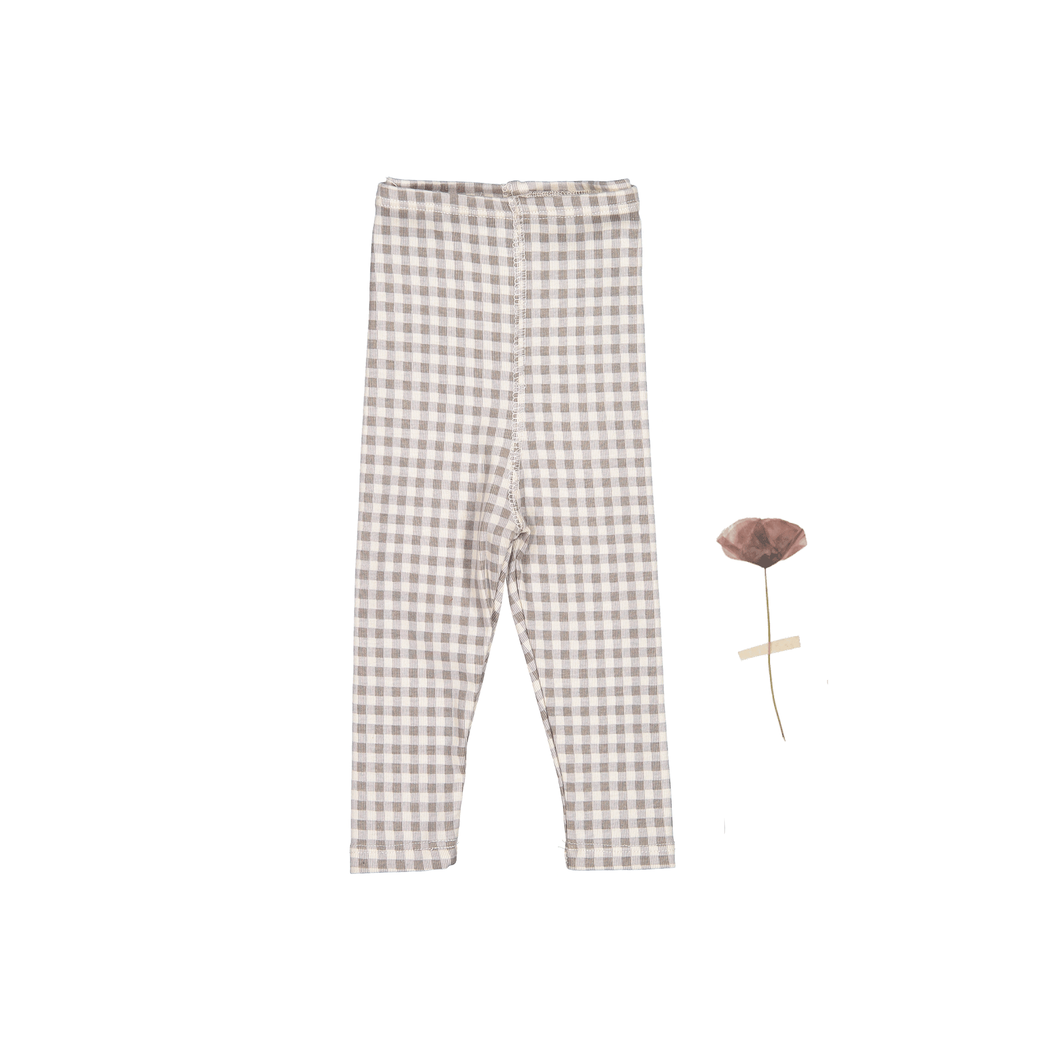 The Printed Legging - Taupe Gingham