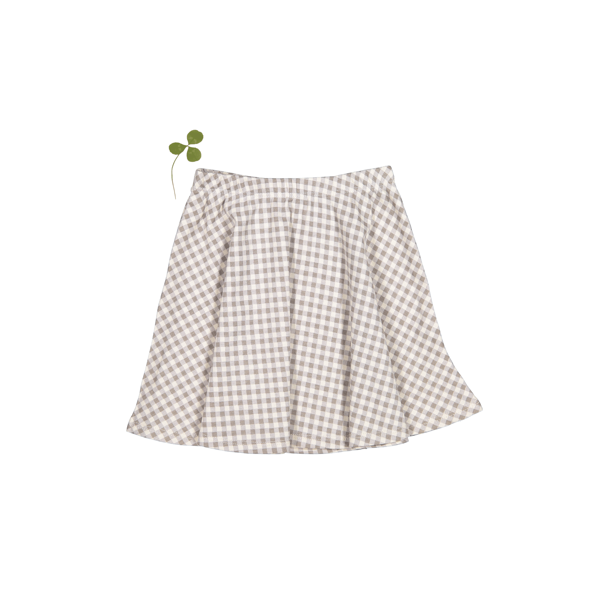 The Printed Skirt - Taupe Gingham