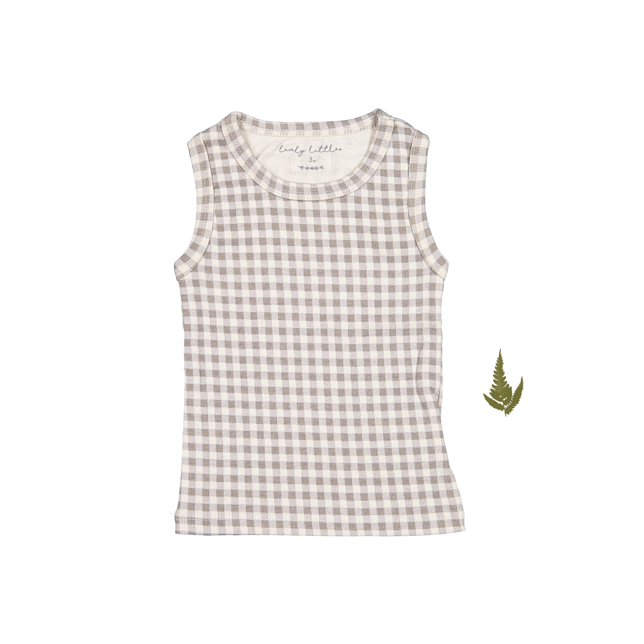 The Printed Tank - Taupe Gingham