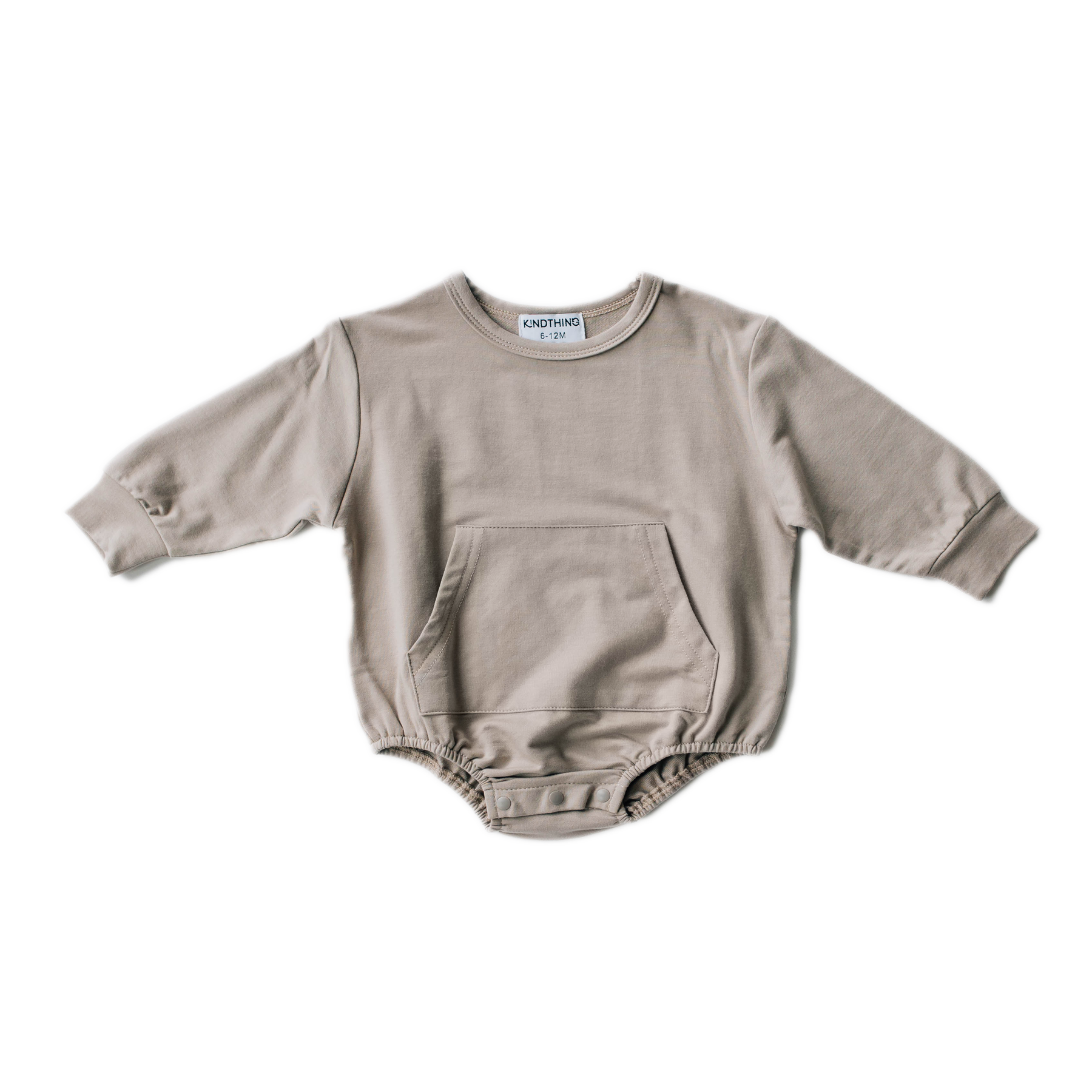 Sweatshirt Bubble Romper Baby & Toddler Sleepwear kindthing Taupe 6-12 