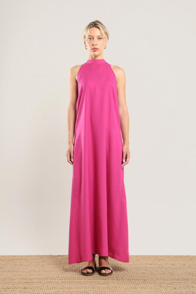 Tencel Halter Dress - Bougainvillea