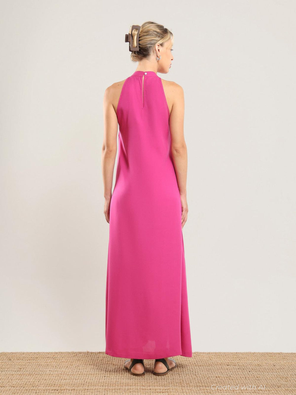 Tencel Halter Dress - Bougainvillea