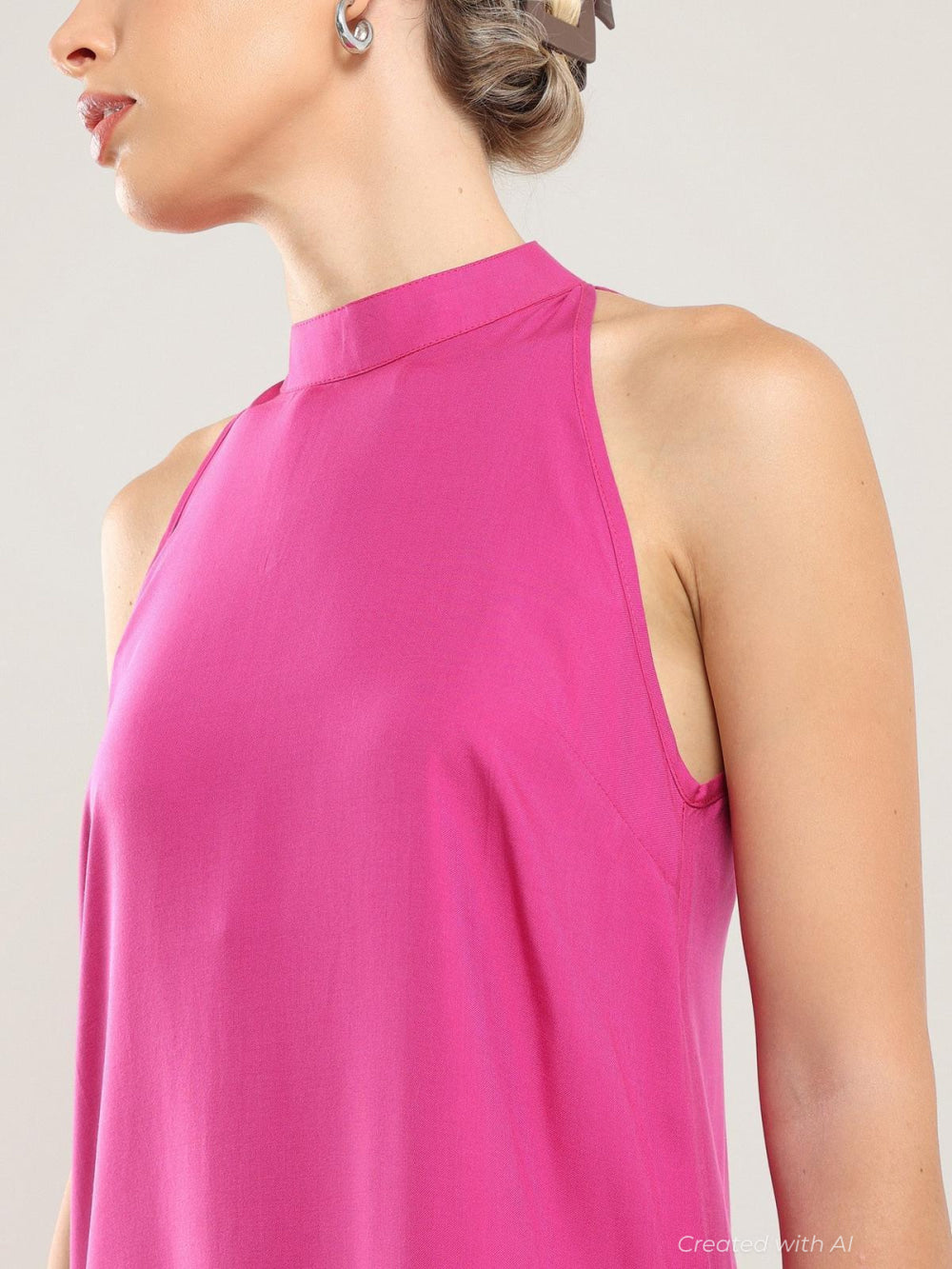 Tencel Halter Dress - Bougainvillea