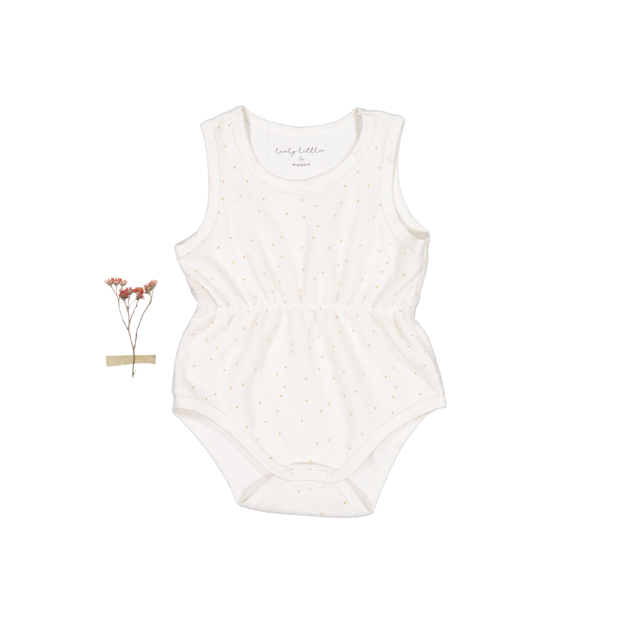 The Terry Romper - Pearl Dot Tank Onesie Lovely Littles   