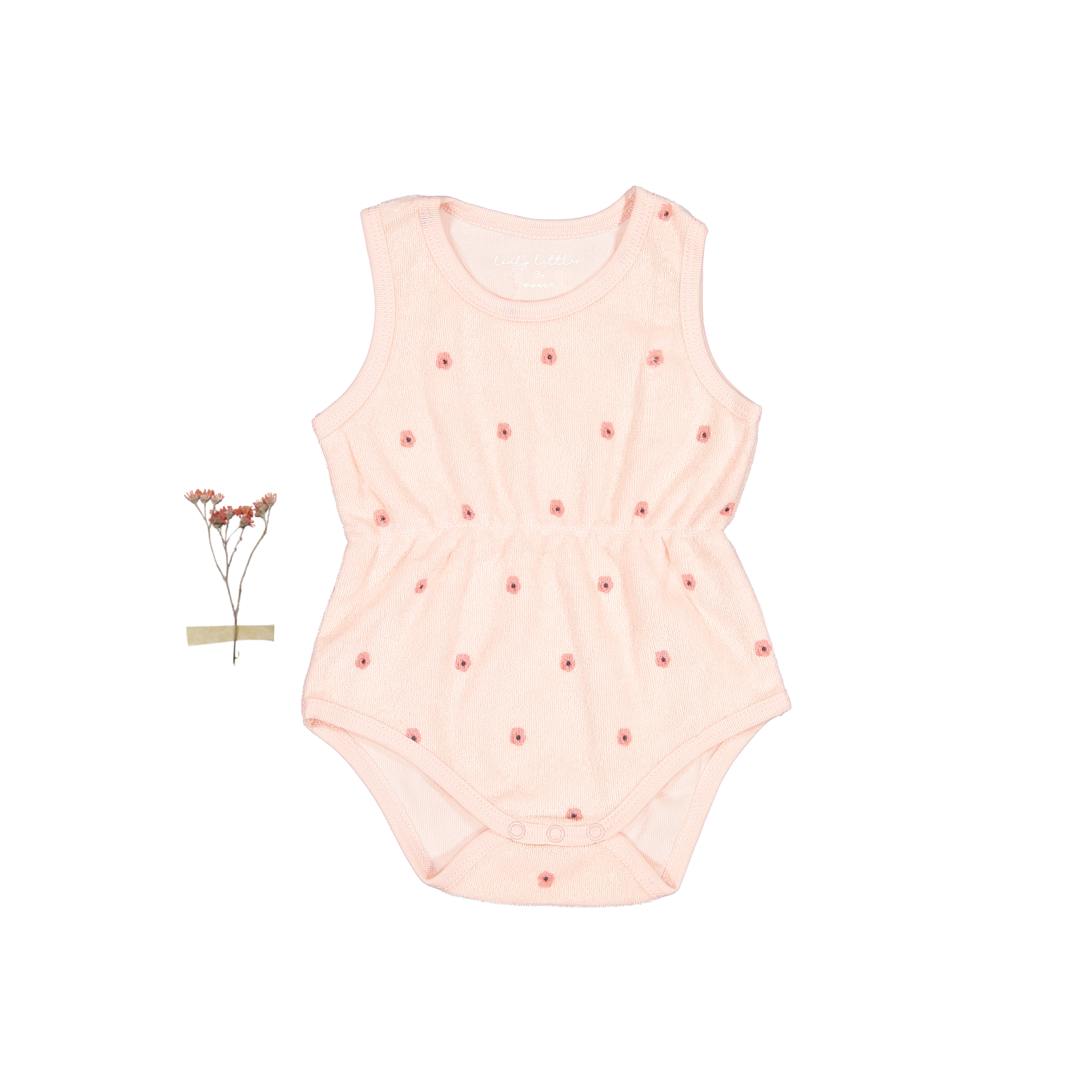 The Terry Romper - Rose Flower Tank Onesie Lovely Littles   