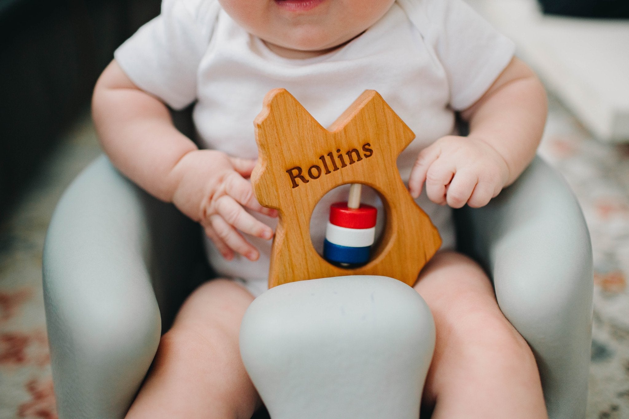 Texas State Wooden Baby Rattle™ Rattles Bannor Toys   