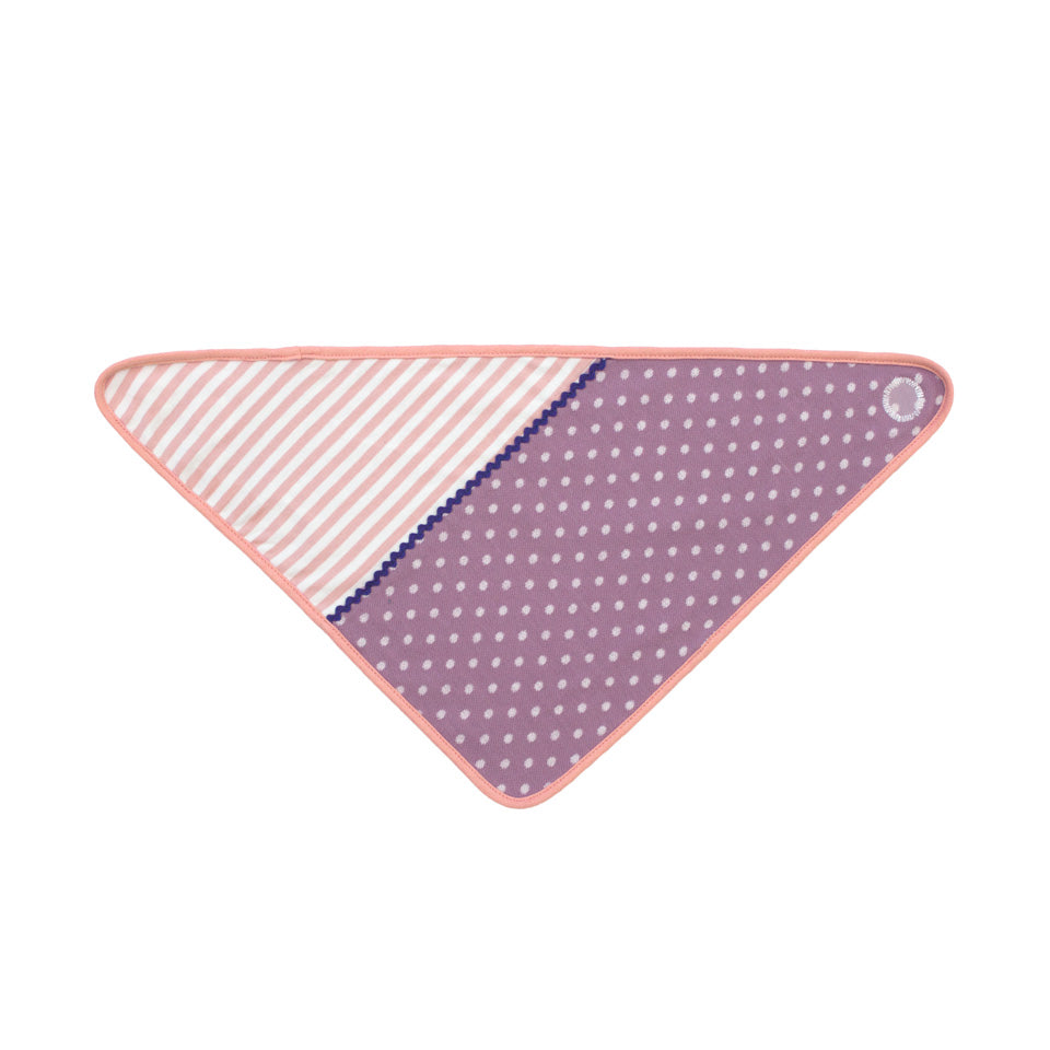 Bandana Bib - Purple Polka Dots