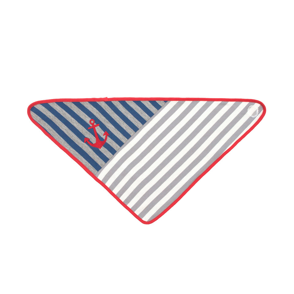 Bandana Bib - Grey Stripes