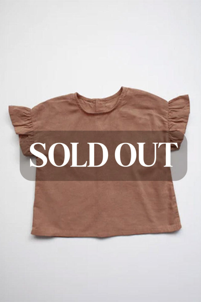 The Frill Linen Top - Cinnamon