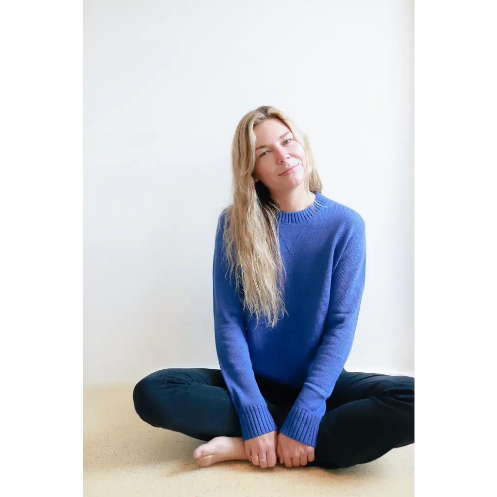 Margo Crew Neck Sweater in Royal Blue