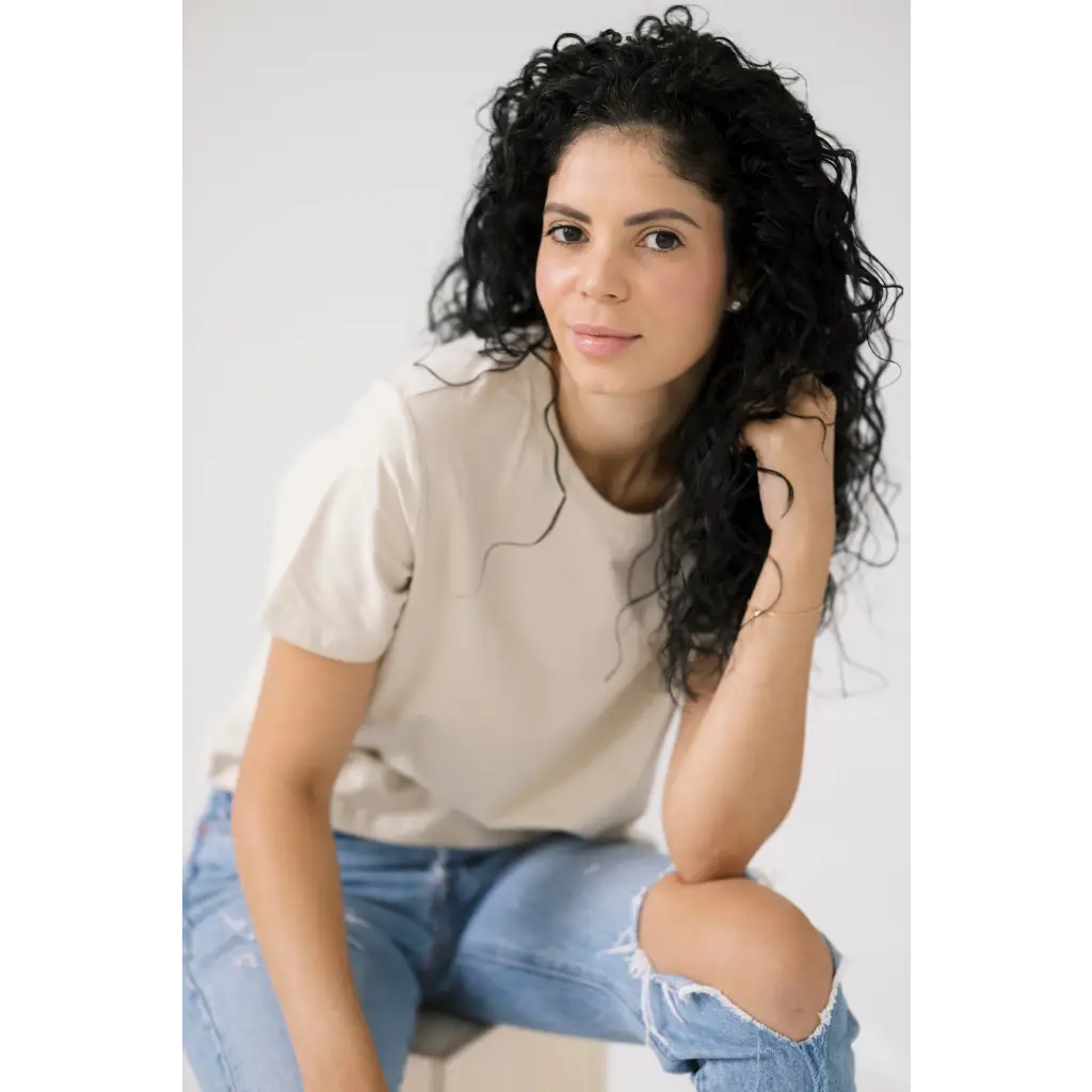 Mom Crop in Bone White