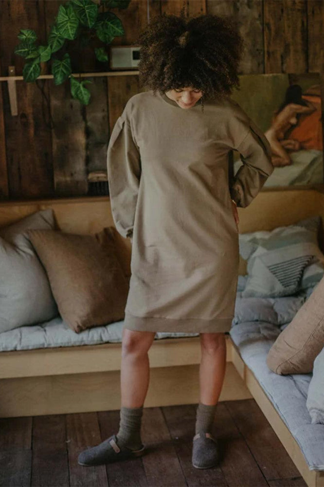 The Women's Oversized Sweater Dress - Walnut