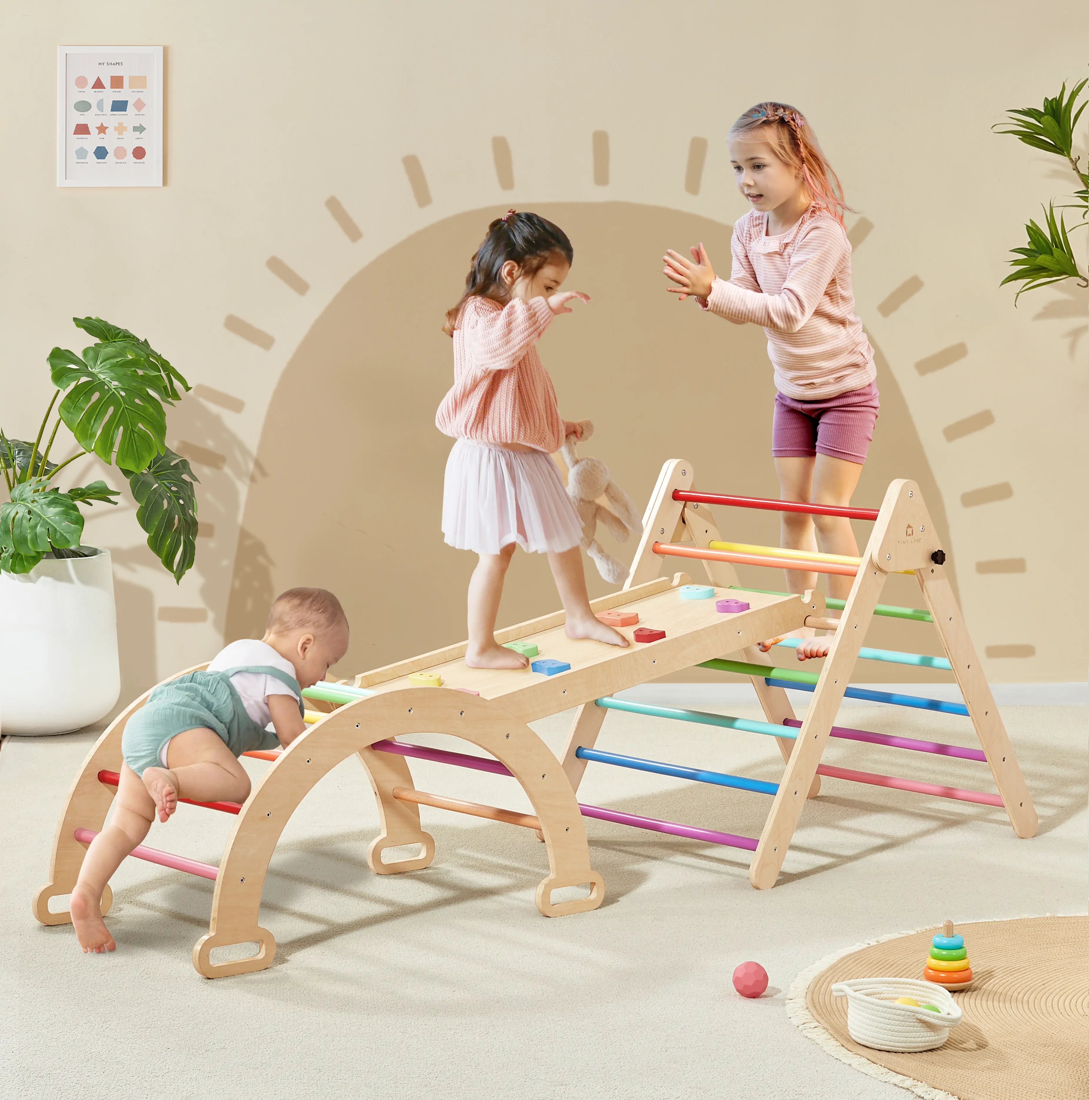 Tiny Land® 5-in-1 Rainbow climbing set climbing set Tiny Land   