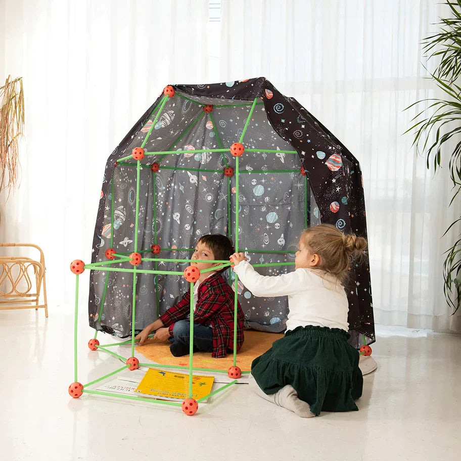 Tiny Land® Glow in The Dark Kids Fort With 130 pcs Toy Tiny Land   