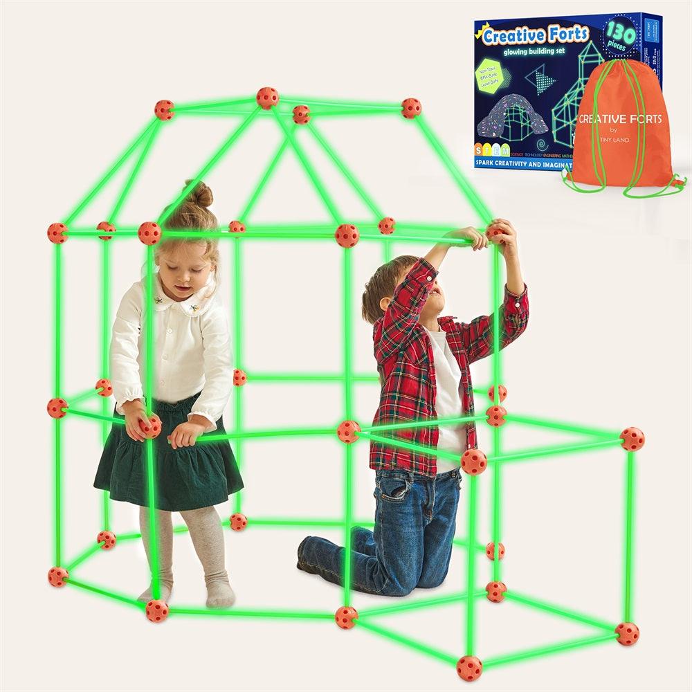 Tiny Land® Glow in The Dark Kids Fort With 130 pcs Toy Tiny Land   