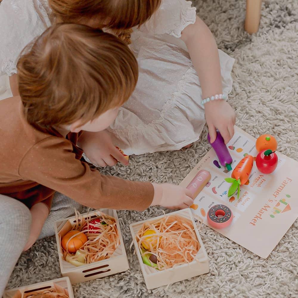 Tiny Land® Wooden Play Food For Kitchen with NO rack Pretend Play Tiny Land   