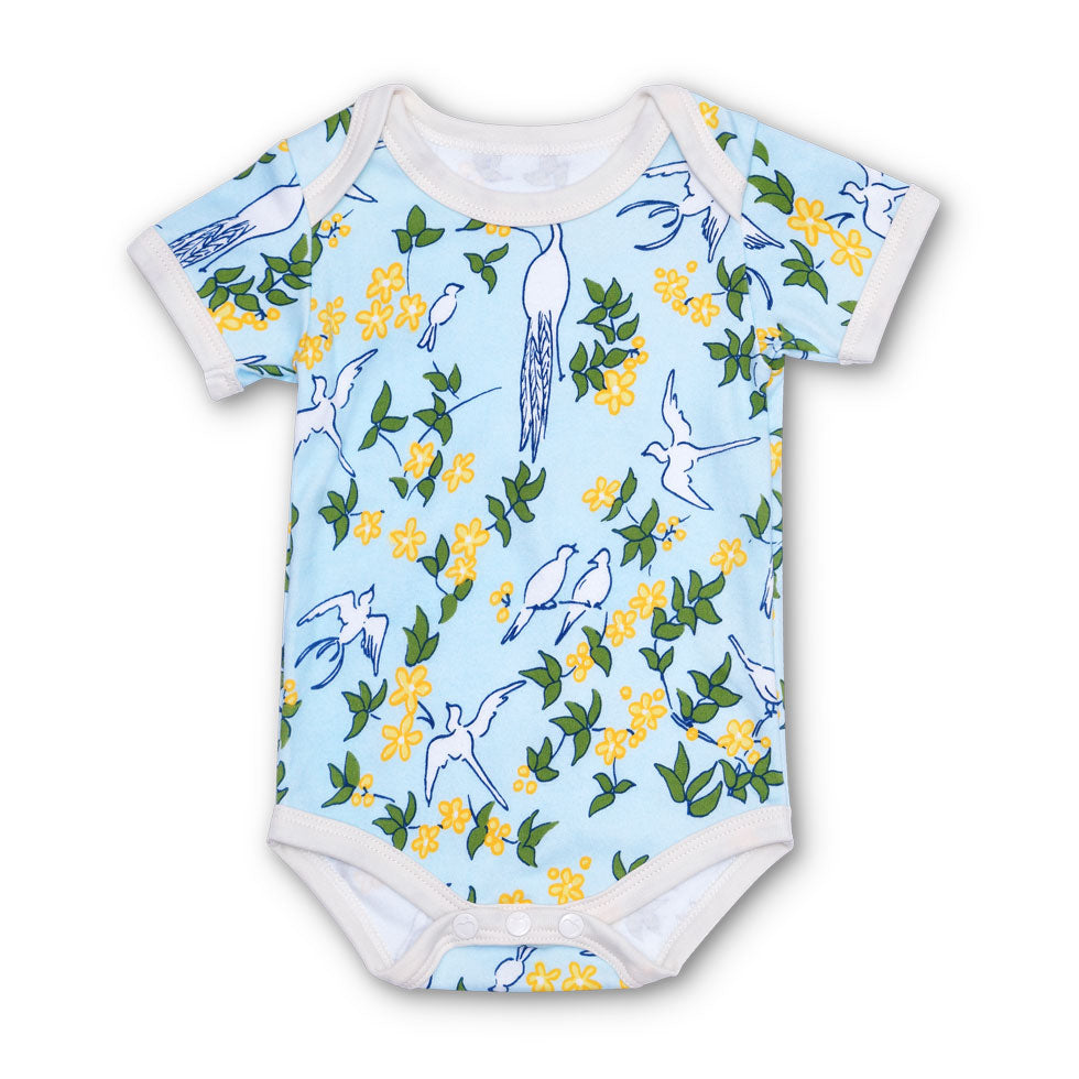 Lala Curio Essential Onesie - Enchanted Leaves Blue