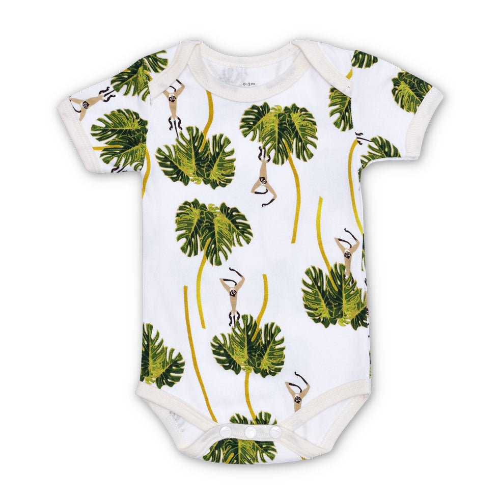Lala Curio Essential Onesie - Dancing Palms White
