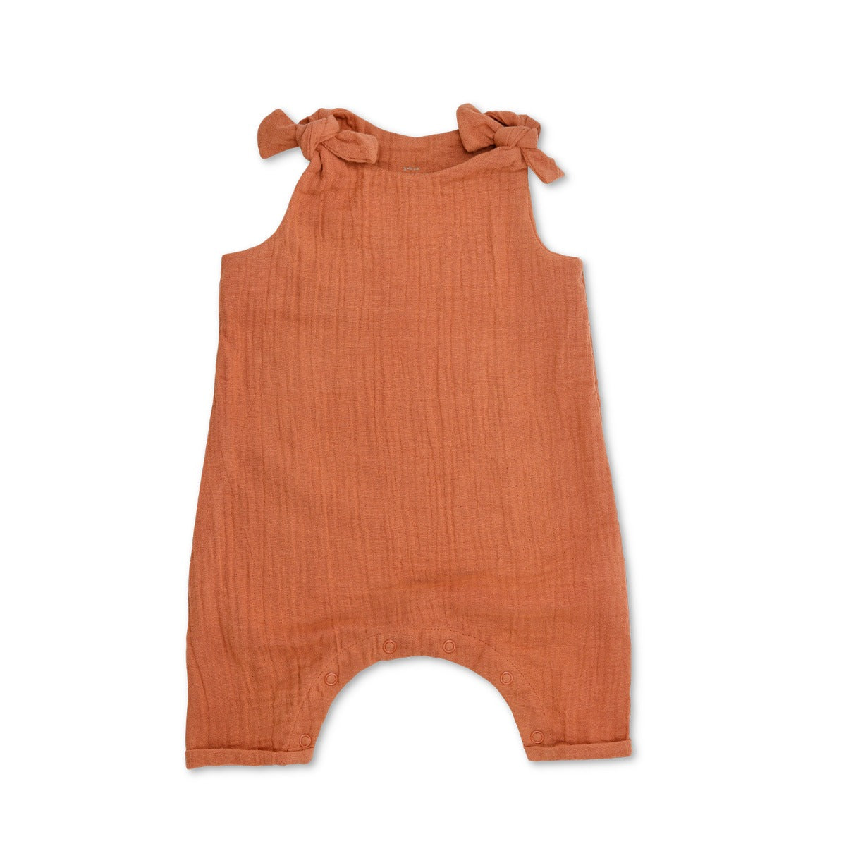 Muslin Knot Tie Overalls - Rust