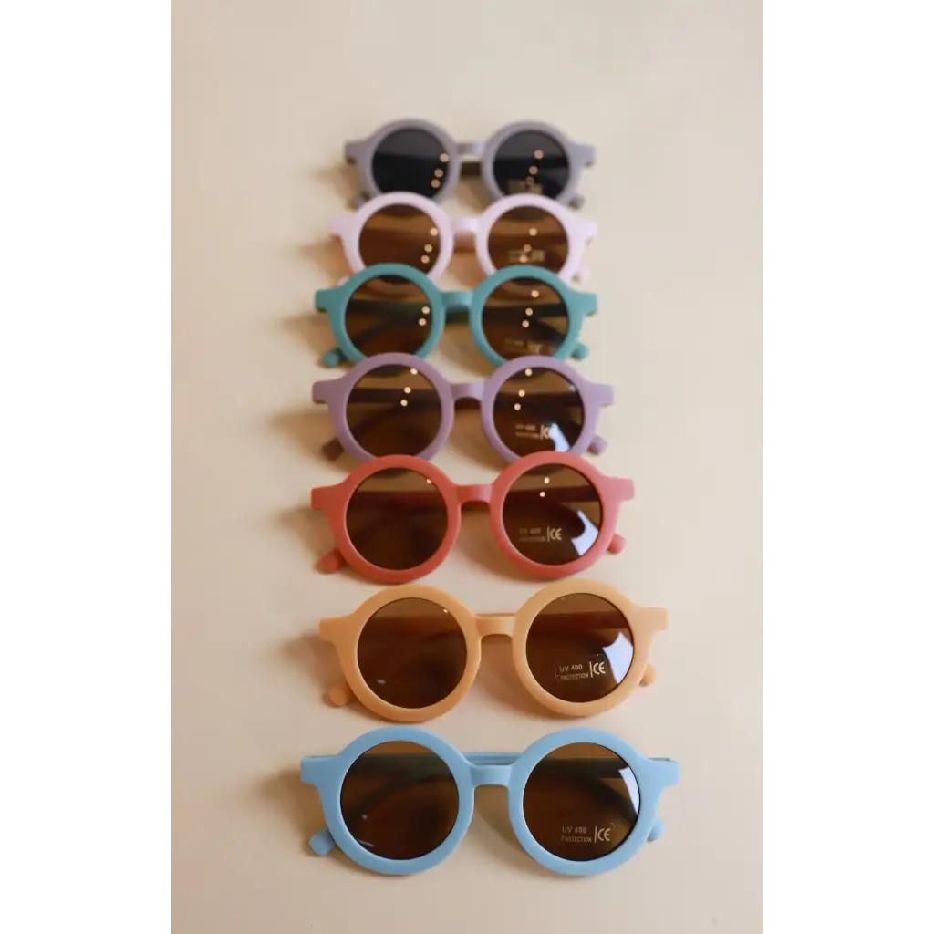 Round Retro Sunglasses for Kids | Light Pink