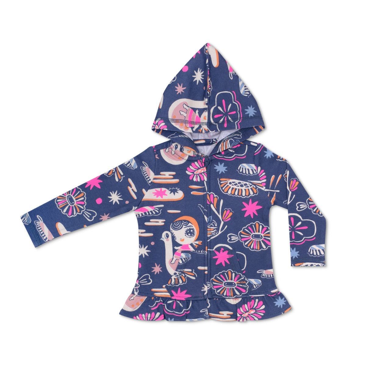 KEFE Ruffle Hoodie - Swan Girl