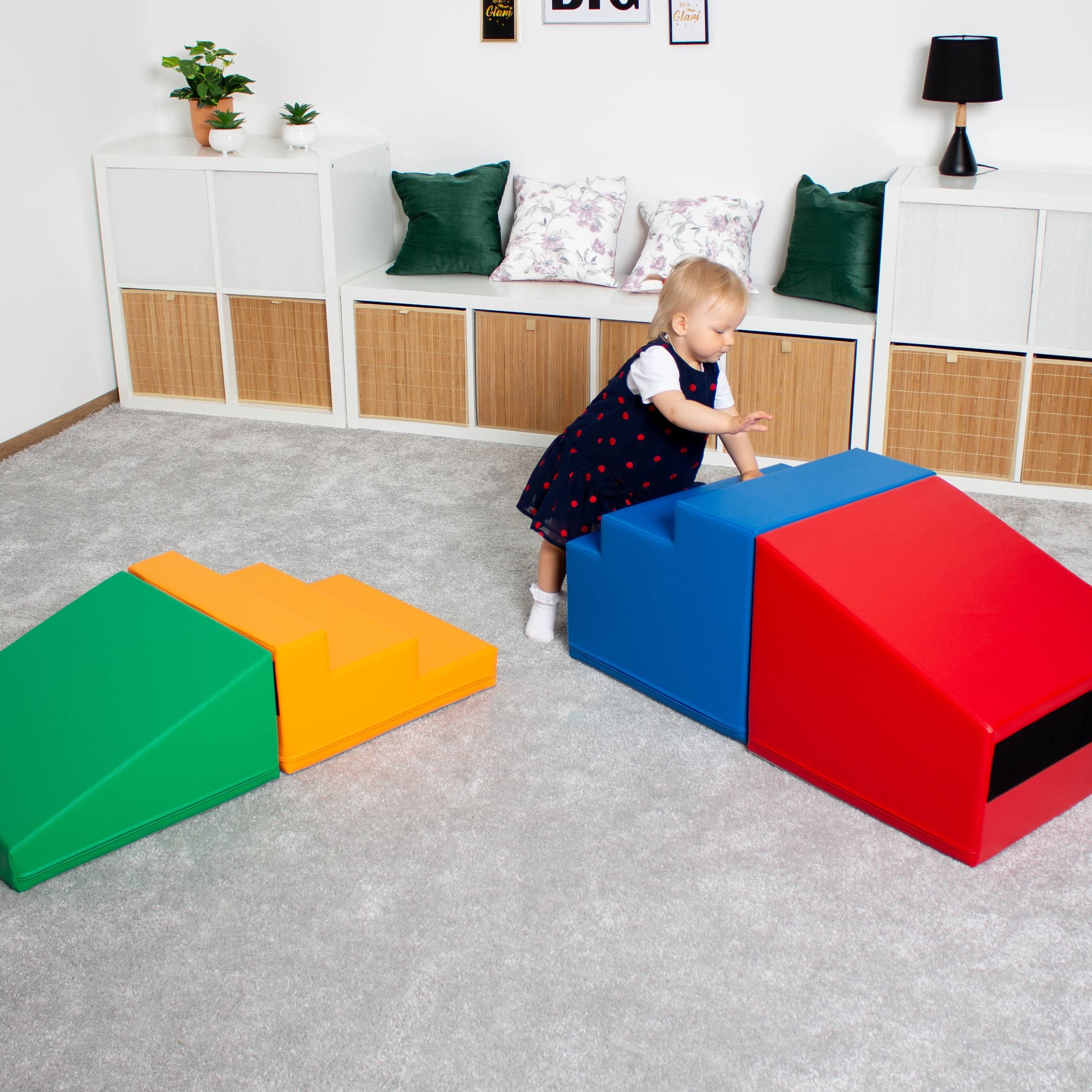 4 Piece Soft Play Step and Slide Set - Transformer